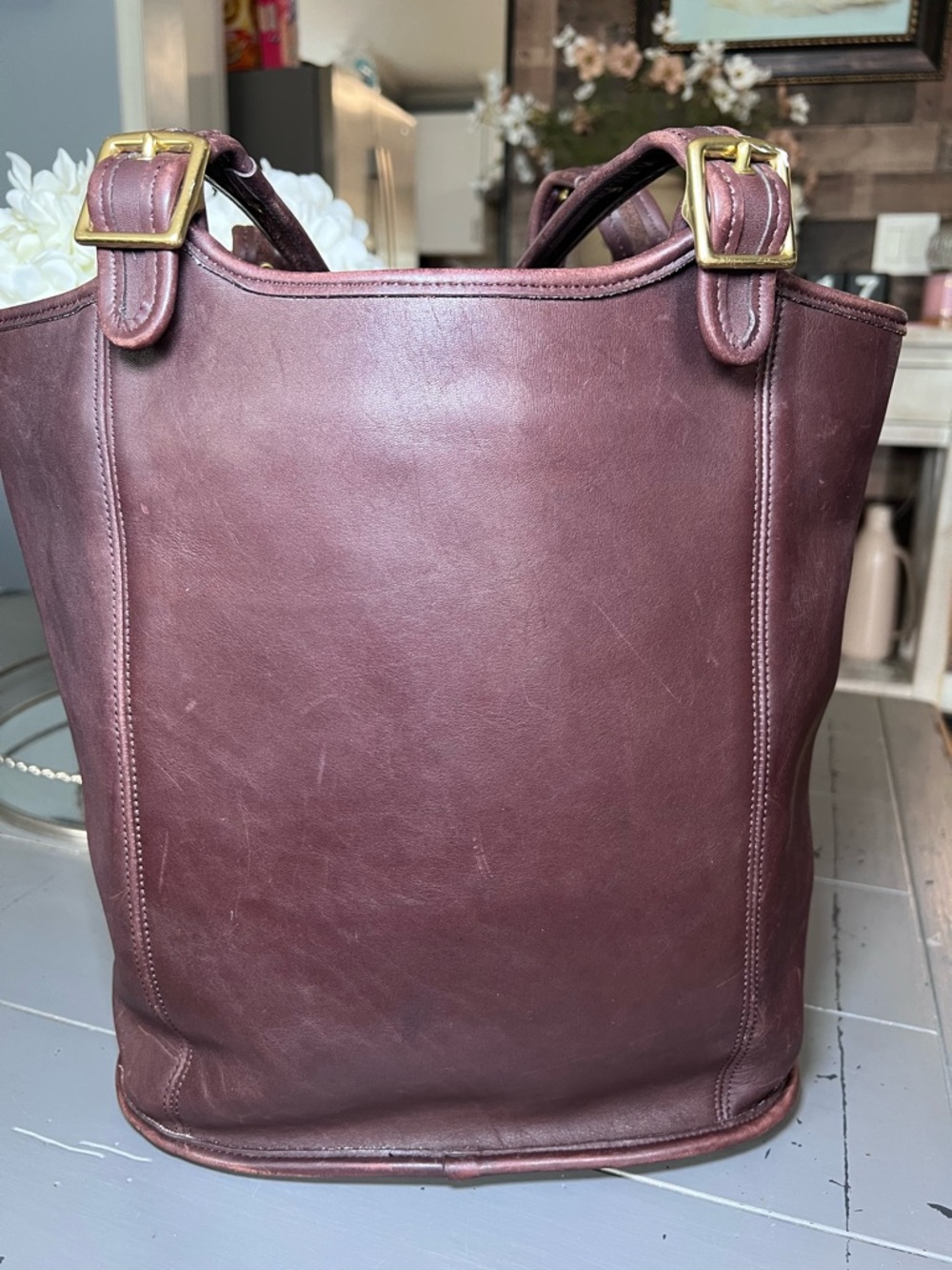 Coach Vintage 9090 LEGACY LARGE SHOPPER Shoulder Tote Bag Dark Brown Leather USA - Picture 2 of 15